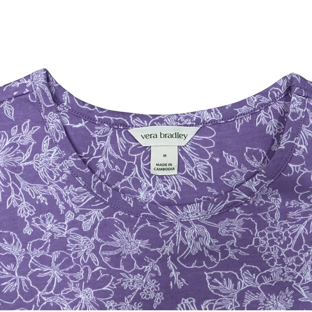 Vera Bradley Women's 2-pack Short Sleeve Cotton Sleep Shirt, Purple, Size M - Picture 3 of 10